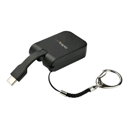 STARTECH ADATTATORE CONVERTITORE PORTATILE DA USB-C MASCHIO A HDMI FEMMINA SUPPORTO 4K CON CAVO INTEGRATO E PORTACHIAVI