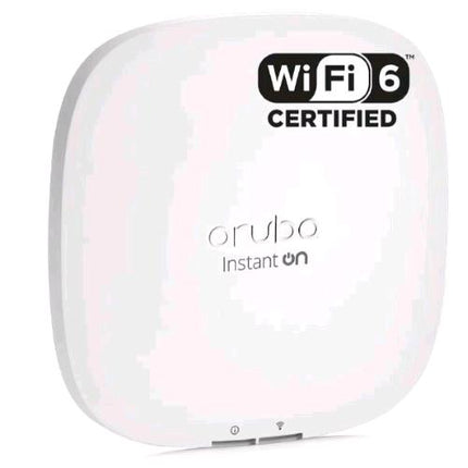 HPE INSTANT ON AP22 ACCESS POINT WIRELESS DUAL BAND 2.4/5GHz WI-FI 6 BLUETOOTH 1774 Mbit/s MULTI USER MIMO 1 x Ethernet 1000 (uplink) PoE CON ADATTATORE DI ALIMENTAZIONE 12 V/18 W MONTABILE A SOFFITTO