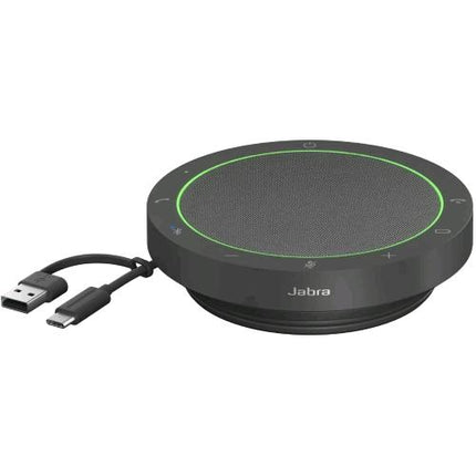 JABRA SPEAK2 55 UC VIVAVOCE A MANI LIBERE BLUETOOTH SENZA FILI CABLATO USB-C USB-A - ZOOM CERTIFICATO, GOOGLE MEET CERTIFIED, AMAZON CHIME CERTIFIED, GOOGLE FAST PAIR CERTIFIED GRIGIO SCURO