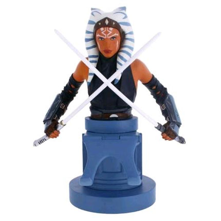 EXQUISITE GAMING CABLE GUY STAR WARS AHSOKA TANO 20 CM SUPPORTO PER TELEFONO/CONTROLLER CON CAVO MICRO USB 2 MT