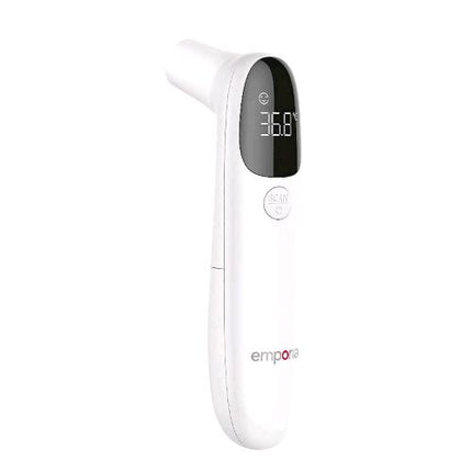 EMPORIA TERMOMETRO FRONTALE INFRAROSSI DIGITALE SCHERMO LCD SENZA CONTATTO TEMPO DI MISURAZIONE ULTRA VELOCE ADATTO PER ADULTI E BAMBINI BIANCO