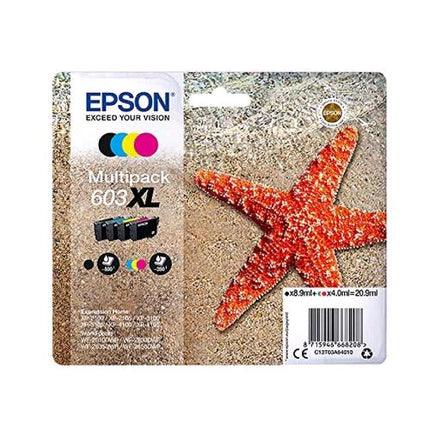 EPSON 603XL CARTUCCE INCHIOSTRO MULTIPACK 4 COLORI NERO CIANO MAGENTA GIALLO CARTUCCIA ORIGINALE