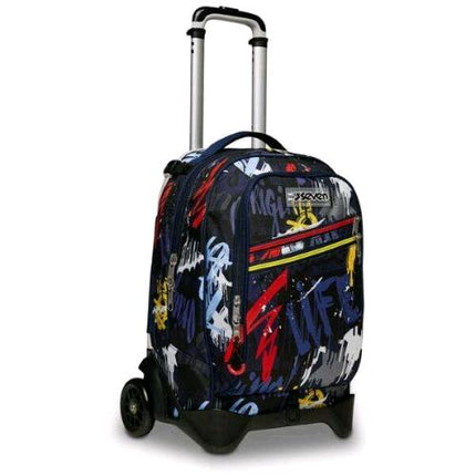 SEVEN SPRAY WALL BOY TROLLEY JACK 2 RUOTE IN POLIESTERE 37X51X27 CM 34 LT SCOMPONIBILE TASCA FRONTALE FANTASIA