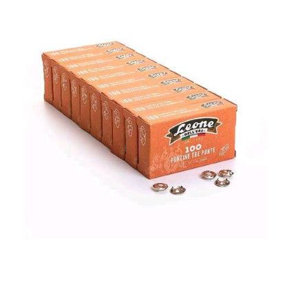 LEONE DELL'ERA PUNTINE A TRE PUNTE IN ACCIAIO TEMPERATO NICHELATE DIAMETRO 12mm CONF 10 Pz.