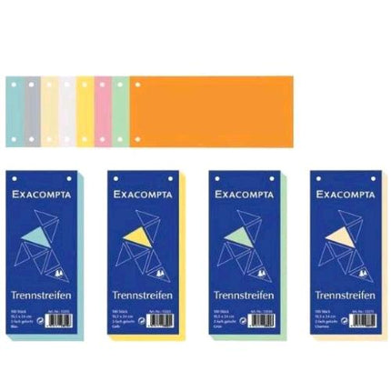 EXACOMPTA NATURE FUTURE DIVISORI ORIZZONTALI IN CARTONE ECOLOGICO 240X105 mm 2 FORI UNIVERSALI BLU CONF 100 Pz.