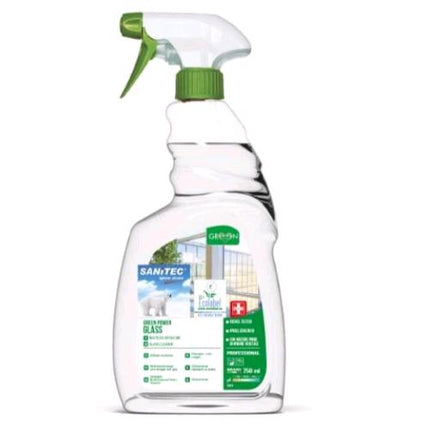SANITEC GREEN POWER DETERSIVO SPRAY PER VETRI FLACONE DA 750ML CONF 6 Pz.