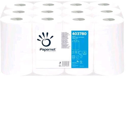 PAPERNET ASCIUGAMANI IN PURA CELLULOSA 2 VELI ROTOLO DA 60 MT BIANCO CONF 12 Pz.