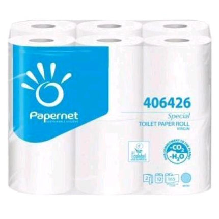 PAPERNET CARTA IGENICA IN PURA CELLULOSA ECOLABEL 2 VELI MICROGOFFRATA 18.20MT 165 STRAPPI BIANCO CONF 96 Pz.