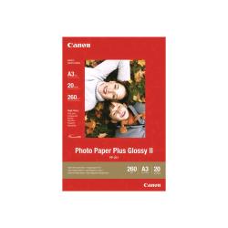 Canon PP-201 photo paper Plus glossy ii carta fotografica A3 260 gr/mq finitura lucida conf. 20 fogli