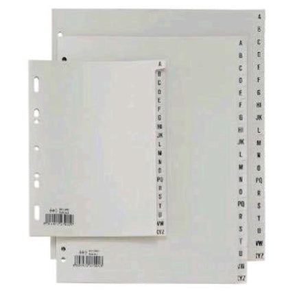 SEI ROTA RECORD INTERCALARI ALFABETICI A-Z IN PP 220X300 mm A4 CON FORATURA UNIVERSALE GRIGIO CONF 20 Pz.