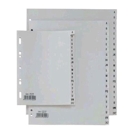SEI ROTA RECORD INTERCALARI ALFABETICI A-Z IN PLASTICA 210X297 mm A4 CON FORATURA UNIVERSALE BIANCO CONF 20 Pz.
