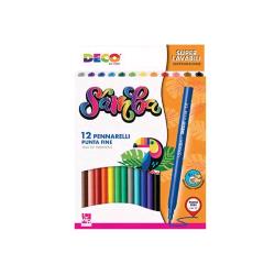 Cwr samba pennarelli punta fine colori assortiti conf 12 pz.