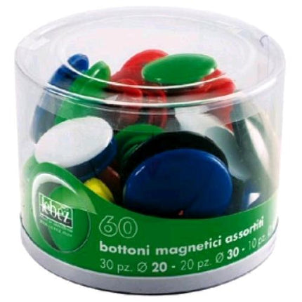 LEBEZ BARATTOLO BOTTONI MAGNETICI DIAMETRO E COLORI ASSORTITI CONF 60 Pz.