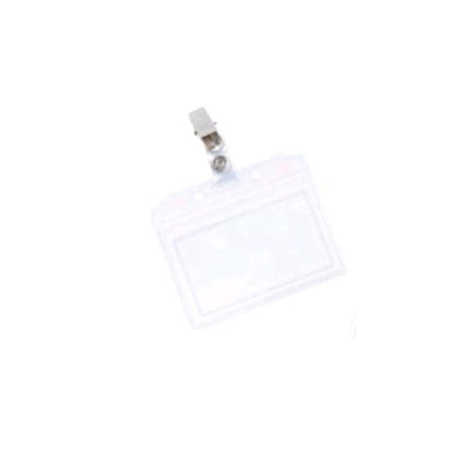 PLASTIDEA PORTABADGE IN PVC 91X64 mm CON CLIP NICHELATA E CARTONCINO TRASPARENTE CONF 50 Pz.