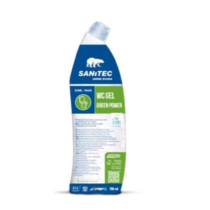 SANITEC GREEN POWER WC GEL DETERGENTE WC FLACONE DA 700ML CON BECCUCCIO DIREZIONALE CONF 8 Pz.