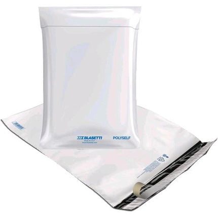 BLASETTI POLYSELF BUSTE A SACCO PER SPEDIZIONI CORRIERI IN POLIETILENE 23X32.5 CM BIANCO CONF 100 PZ.
