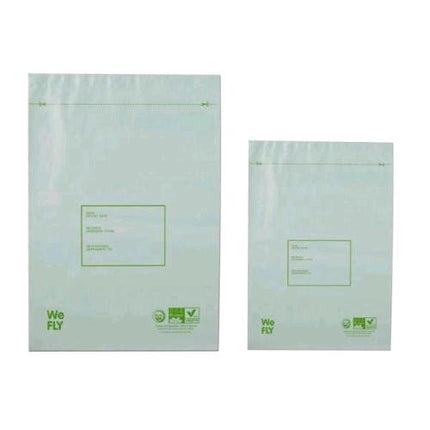 WILLCHIP WE FLY GREEN BUSTE PER SPEDIZIONI CORRIERI IN POLIETILENE BIODEGRADABILE 33X42+5 CM BIANCO CONF 25 PZ.