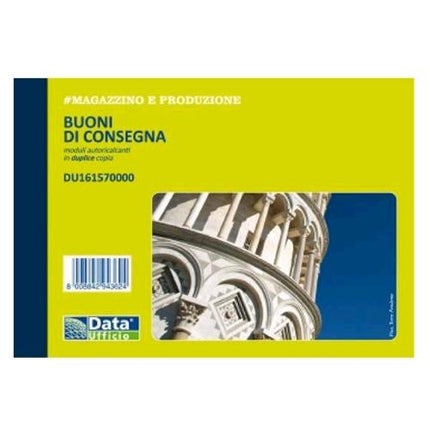 DATA UFFICIO BLOCCO BUONI DI CONSEGNA AUTOCOPIANTE 2 COPIE 115X165 mm 50+50 FOGLI CONF 5 Pz.