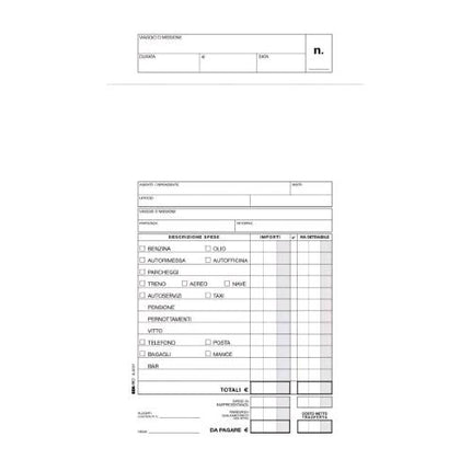 EDIPRO BLOCCO BUSTE NOTA SPESE 150X280 mm CONF 25 Pz.