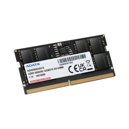 ADATA AD5S560016G-S MEMORIA RAM 16GB 5.600MHz TIPOLOGIA SO-DIMM TECNOLOGIA DDR5 CAS 46