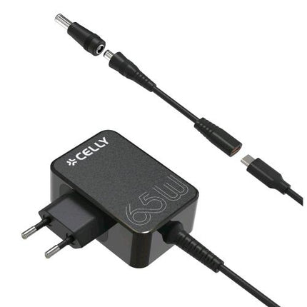 CELLY WALL CHARGER CARICABATTERIE PER NOTEBOOK USB-C 65 W NERO