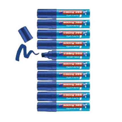 EDDING 388 FLIPCHART MARCATORE JUMBO PUNTA A SCALPELLO 4/12 mm INCHIOSTRO A BASE D'ACQUA BLU CONF 10 Pz.