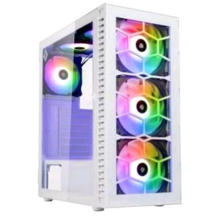 KOLINK OBSERVATORY HF CASE MIDI TOWER ATX 3+1 VENTOLE INSTALLATE ILLUMINAZIONE LED RGB PANNELLO IN VETRO TEMPERATO WHITE