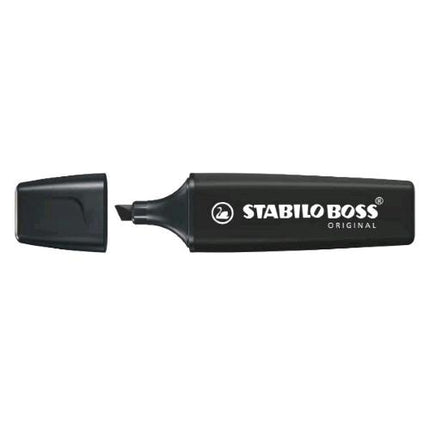 STABILO BOSS ORIGINAL MARCATORE PUNTA A SCALPELLO 2/5 mm NERO CONF 10 Pz.