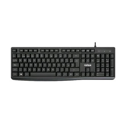 NILOX TASTIERA ERGONIMICA USB 105 TASTI 12 TASTI MULTIMEDIALI LAYOUT ITALIANO CAVO 1.5 MT NERO