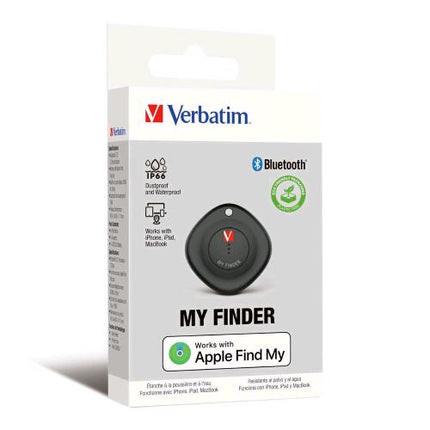 VERBATIM MYF-01 APPLE FIND MY BLUETOOTH FINDER IP66 PER Apple iPhone, iPad, MacBook BLACK