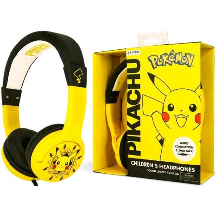 OTL POKEMON PIKACHU YELLOW PREMIUM JUNIOR CUFFIE PER BAMBINI CON CAVO JACK 3.5mm GIALLO
