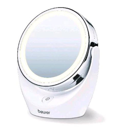 BEURER BS 49 SPECCHIO COSMETICO ILLUMINATO A BATTERIA LUCE LED BIANCA 2 SUPERFICI A SPECCHIO DIAMETRO 11 CM BIANCO