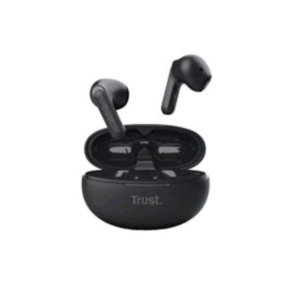 TRUST YAVI AURICOLARI BLUETOOTH WIRELESS CON 2 MICROFONI ENC CON CANCELLAZIONE DEL RUMORE CUSTODIA DI RICARICA NERO