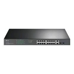 Tp-Link jetstream TL-SG1218MP V1 switch non gestito 16 x 10/100/1000 (PoE+) + 2 x 10/100/1000 + 2 x combo gigabit SFP - PoE+ (250 W) montabile su rack nero