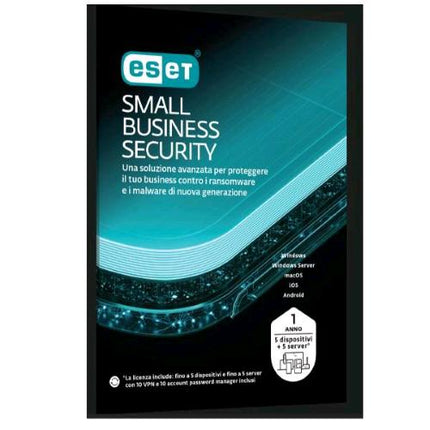 ESET SMALL BUSINESS SECURITY 5 SERVER + 5 CLIENTI 12 MESI BOX