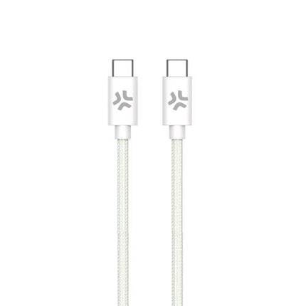 CELLY COTTON CAVO USB-C MASCHIO-MASCHIO IN COTONE INTRECCIATO SUPPORTA CARICA RAPIDA 60 W 1.5 MT VERDE CHIARO