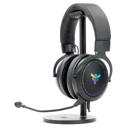 ITEK H500 CUFFIE GAMING CON MICROFONO REMOVIBILE SURROUND 7.1 VIRTUALE CANCELLAZIONE RUMORE ESTERNO ILLUMINAZIONE LED RGB ADATTI PER PC E CONSOLE NERO.