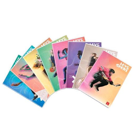 PIGNA LOVE SPORT MAXI QUADERNO PUNTO METALLICO 80 GR A4 42 FOGLI A QUADRETTI 4M 8 SOGGETTI ASSORTITI CONF 10 Pz.