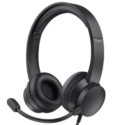 TRUST HS-150 CUFFIE OVER-EAR CON MICROFONO LEGGERE ARCHETTO REGOLABILE JACK 3.5mm NERO
