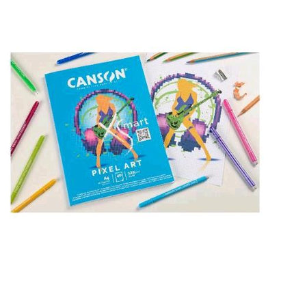 CANSON ALBUM DA DISEGNO CON QUADRETTATURA 5◊5 mm 40 FOGLI 120 GR A4 BIANCO CONF 5 PZ.
