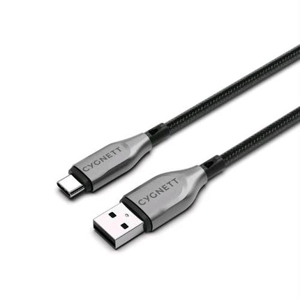 CYGNETT CAVO INTRECCIATO ADATTATORE DA USB-C AD USB-A MASCHIO-MASCHIO 50 cm NERO