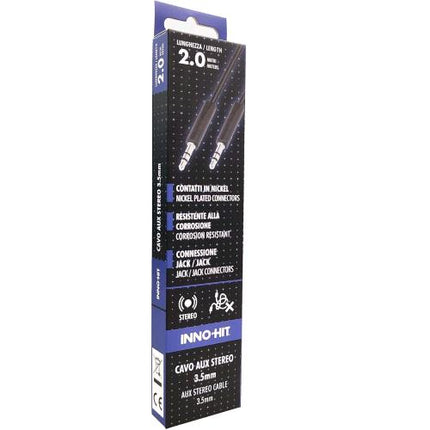 INNO HIT CAVO STEREO JACK 3.5mm MASCHIO-MASCHIO 2 MT NERO
