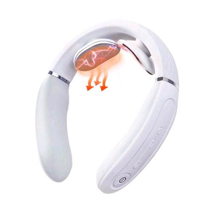 SKG 4356E NECK MASSAGER MASSAGGIATORE CERVICALE SENZA FILI CON FUNZIONE RISCALDANTE E VIBRAZIONE TERAPIA MUSCOLARE PER ALLEVIARE LO STRESS DEL COLLO E DELLE SPALLEbianco