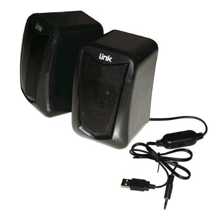 LINK LKSP03 COPPIA CASSE AUDIO STEREO 5 W USB + JACK 3.5mm CON CONTROLLO VOLUME NERO