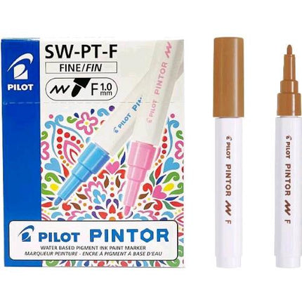 PILOT PINTOR MARCATORE PUNTA FINE TRATTO 1 mm MARRONE CONF 6 Pz.