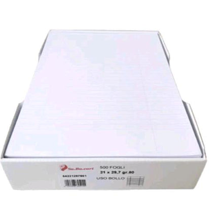 SABA CART RISMA CARTA 80 GR USO BOLLO 500 FOGLI 210X297 mm A4 RIGHE ORIZZONTALI CON MARGINE BIANCO
