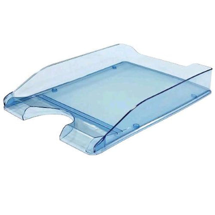 ARDA PORTACORRISPONDENZA IN PLASTICA 33.8 X 25.5 X 6.5 CM SOVRAPPONIBILE TRASPARENTE AZZURRO