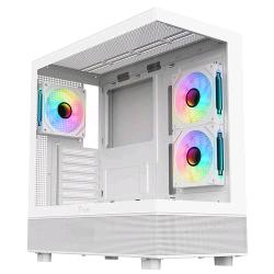 Itek case showbui 42W gaming tower ATX 3 x12cm argb fan pannello frontale e laterale in vetro temperato senza cuciture bianco