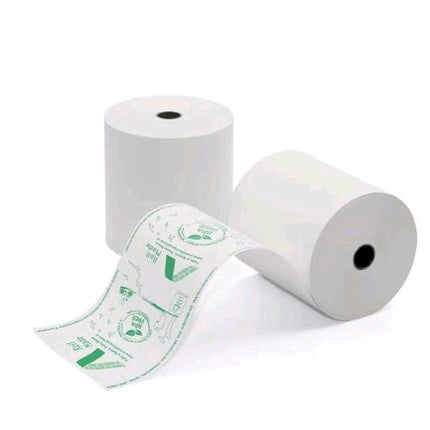 ROTOLIFICIO PUGLESE ROTOLO IN CARTA TERMICA PER CASSA OMOLOGATO 79 mm X 80 MT ANIMA 12 mm BIANCO CONF 50 Pz.