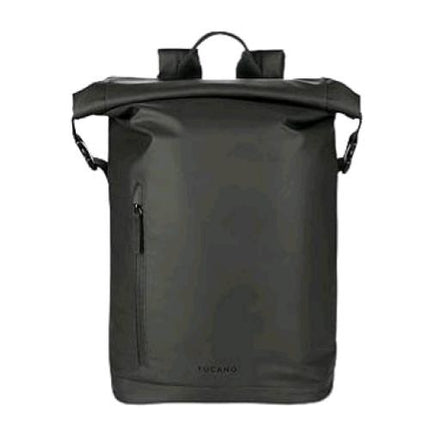TUCANO ROLLO ZAINO PER NOTEBOOK 15,6" E MACBOOK PRO 16" IN TESSUTO RICICLATO RESINATO TASCA INTERNA E TASCA ESTERNA NERO